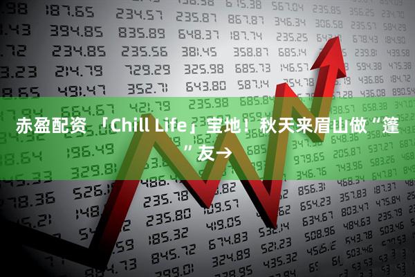 赤盈配资 「Chill Life」宝地！秋天来眉山做“篷”友→