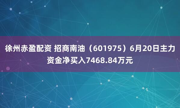 徐州赤盈配资 招商南油（601975）6月20日主力资金净买入7468.84万元
