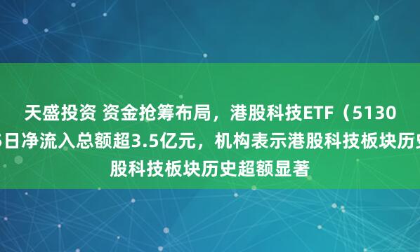 天盛投资 资金抢筹布局，港股科技ETF（513020）连续5日净流入总额超3.5亿元，机构表示港股科技板块历史超额显著